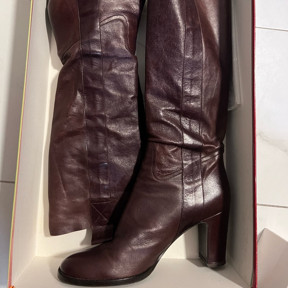 Zeus Mogano ladies designer all leather high boots